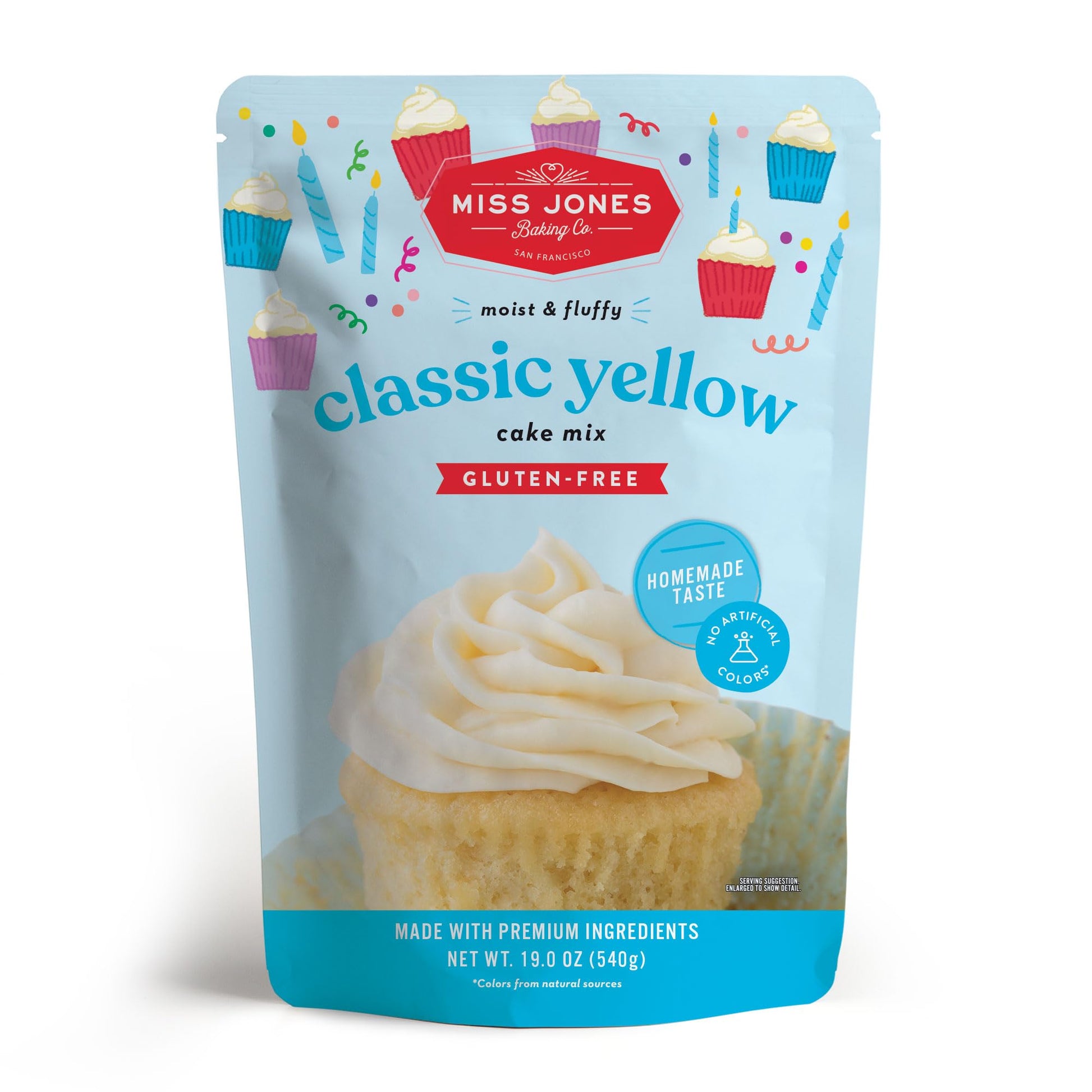 Miss Jones Baking Gluten-Free Classic Yellow Cake Mix - Certified Gluten Free & Made with Premium Ingredients, Easy To Bake Dess