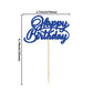 24Pcs Happy Birthday Cupcake Toppers Dark Blue Glitter Birthday Cupcake Food Picks For Celebrating Happy Birthday Party Cake Dec
