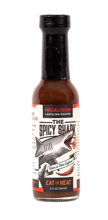 The Spicy Shark Megalodon Carolina Reaper Hot Sauce, Vegan & Gluten-Free, 5 Fl Oz