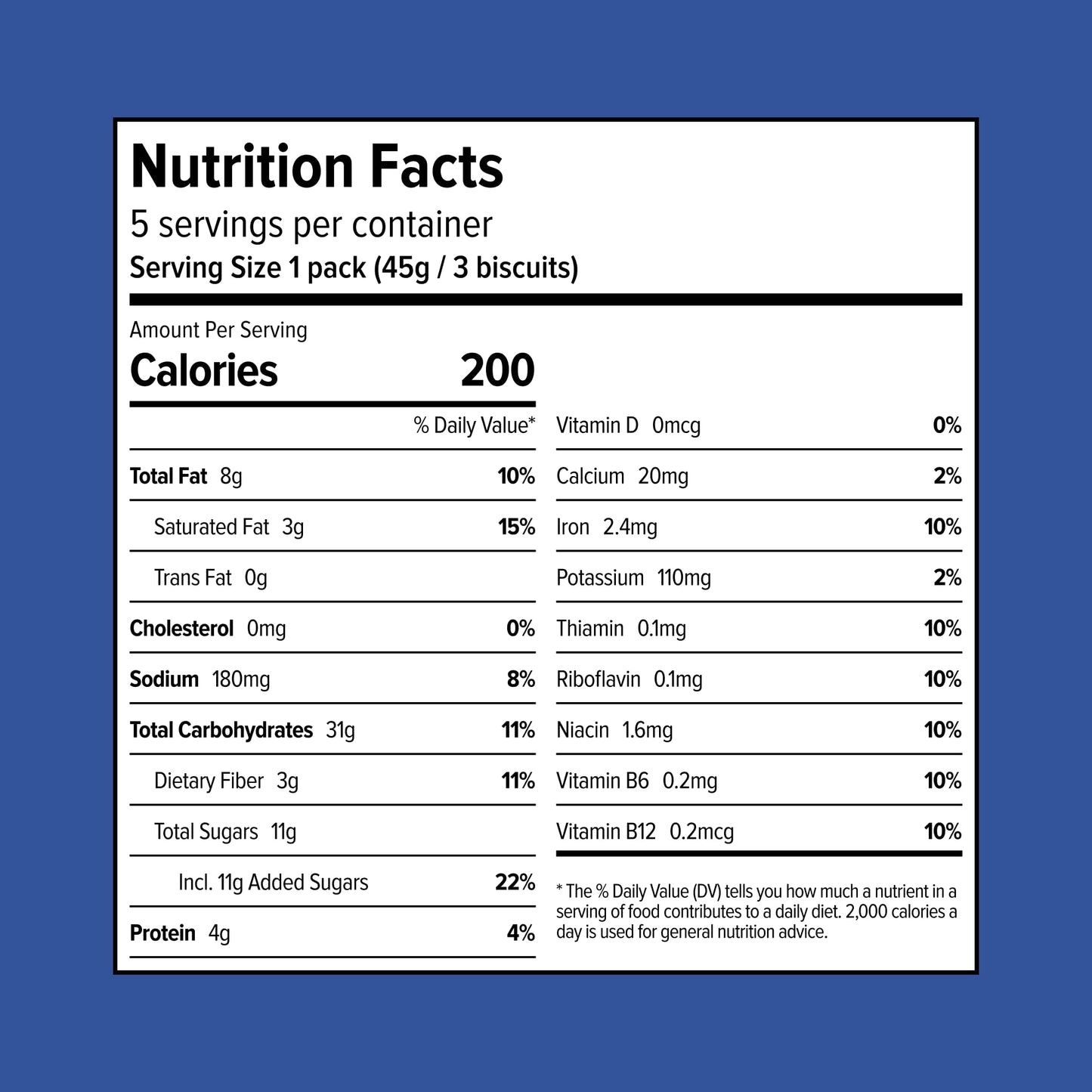 Sweet Lorens Vegan Breakfast Biscuits | Blueberry | 4g Protein  19g Whole Grains | Plant Based  Gluten Free  Dairy Free  Nut Free Snacks | 3 Pack (15 Total Biscuits  1.6 ounce each)