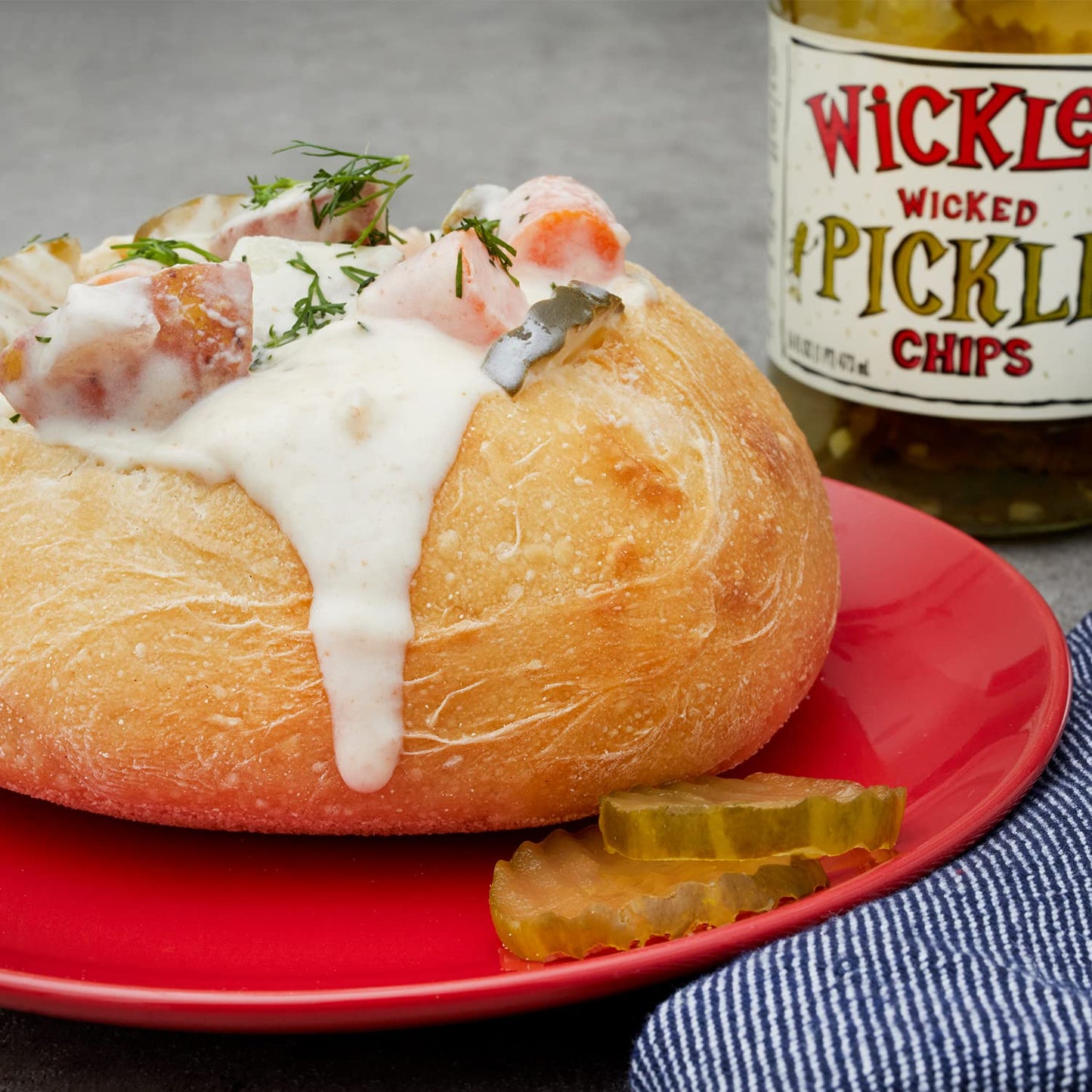 Wickles Pickles Wicked Pickle Chips (6 Pack) - Sweet & Spicy Garlic Pickle Slices - Hot Pickle Chips - Slightly Sweet, Definitel