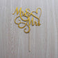 Aminjie Gold Glitter Mr & Mrs Cake Topper - Wedding, Engagement, Wedding Anniversary Cake Toppers Decorations