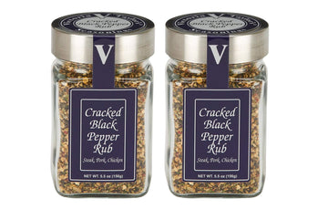 Cracked Black Pepper Rub- 5.5 Oz. Jar (Pack Of 2) - A Classic Montreal Style Steak Seasoning Blend. Use On Steak, Chicken, Pork