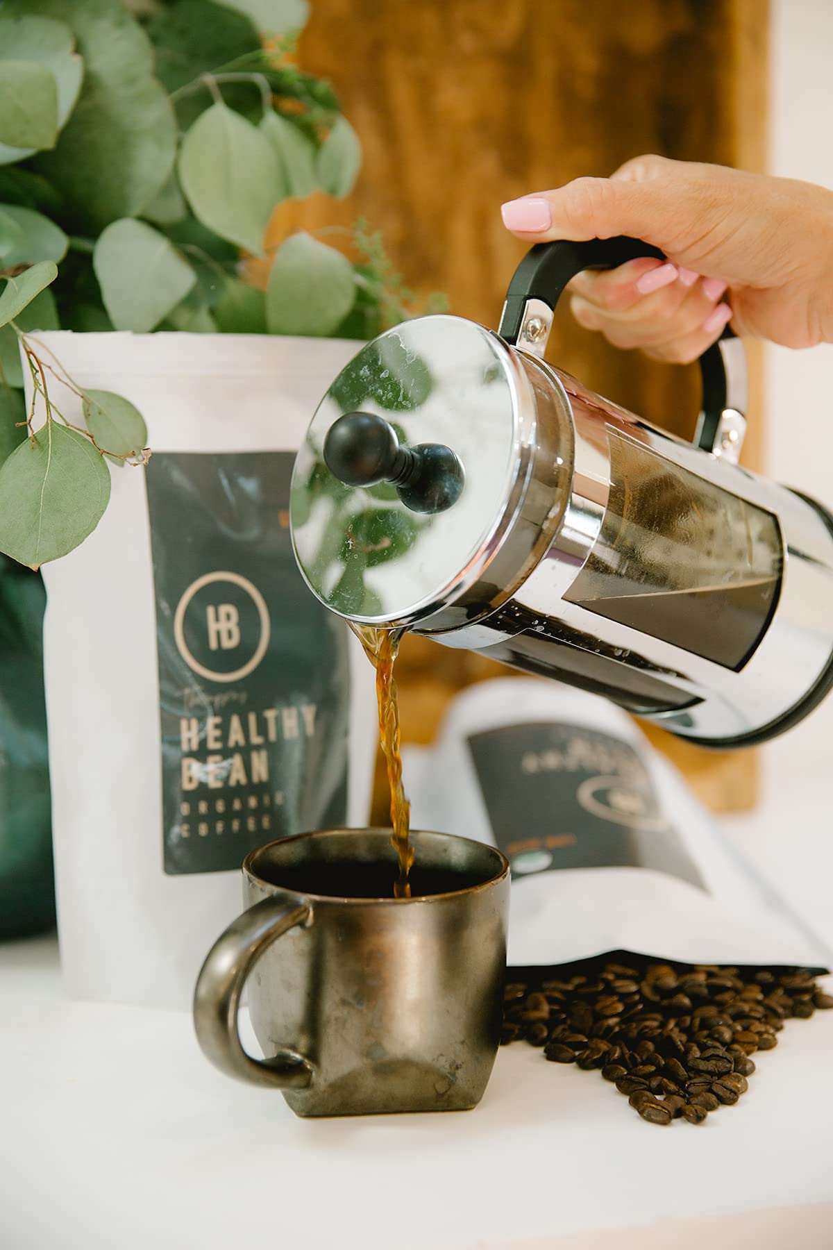 Healthy Bean Coffee - Organic Espresso Beans Whole - Low Acid Whole Bean Coffee, Strong, Rich Flavor Clean & Healthy Coffee - Us