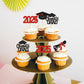 Keaziu 24 Pack Graduation Cupcake Toppers Class of 2025 Congrat Red Party Supplies