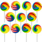 The Dreidel Company Rainbow Swirl Lollipop, Mixed Fruit Flavor, 1.5 Inch, Individually Wrapped, 96-Pack