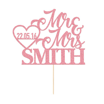 Personalized Wedding Cake Toppers Wedding Decoration Wedding Favours Customised Wedding Gifts for Couple Wedding Double Sided Gl