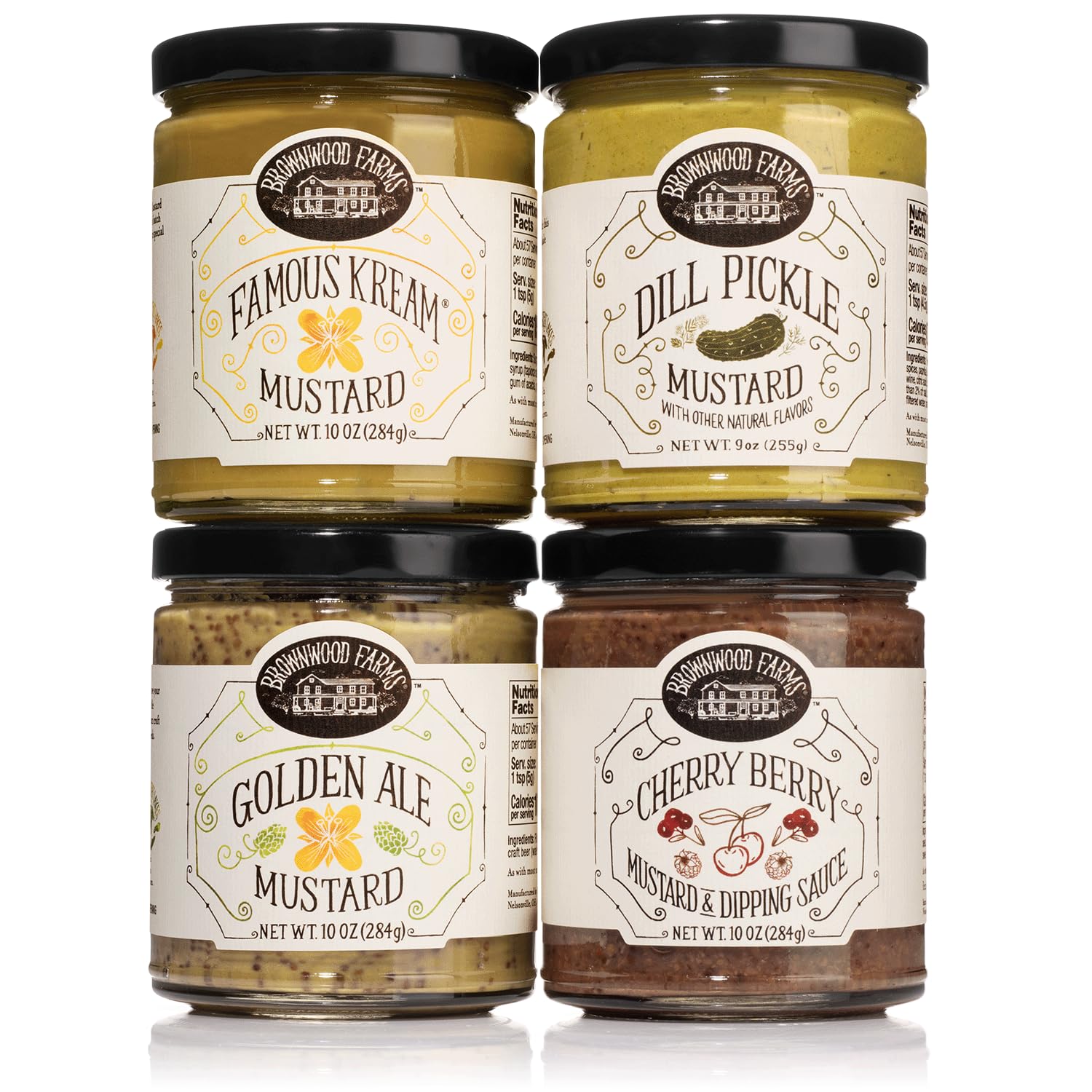 Brownwood Farms Flavored Mustard  Made In Small Batches  Sweet  Hot  Creamy And Delicious  From The Great Lakes Region (Variety  10 Ounce)