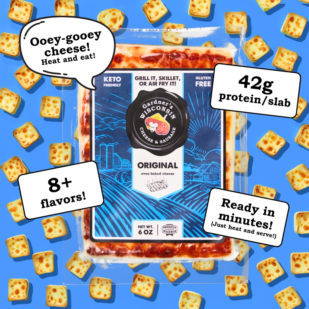 Gardner s Wisconsin Cheese and Sausage, 4 Pack of Oven Baked Cheese, Original Flavor (6 Ounces Per Block) - Artisan Cheese Made
