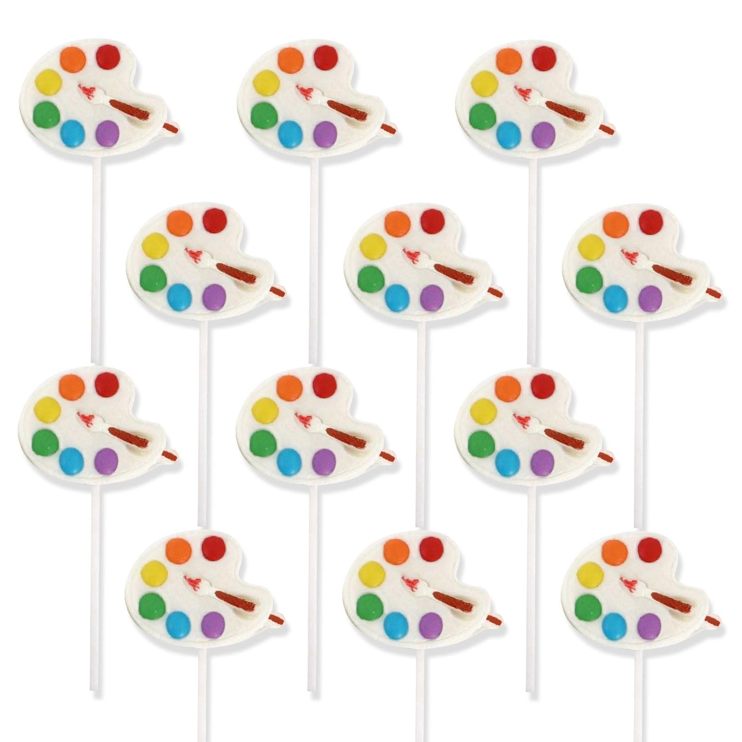 Little Artist Lollipops, Individually Wrapped Candy Suckers for Birthday Party, Paint Party Favors for Kids, Goodie Bags and Can