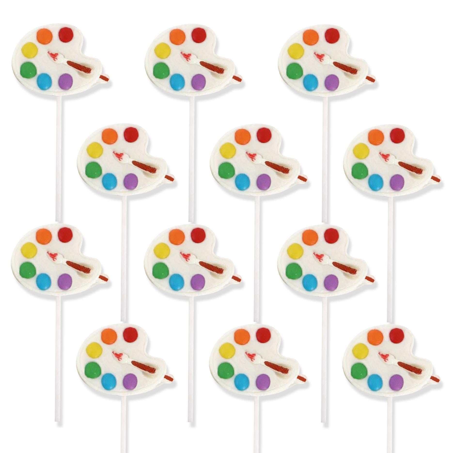 Little Artist Lollipops, Individually Wrapped Candy Suckers for Birthday Party, Paint Party Favors for Kids, Goodie Bags and Can