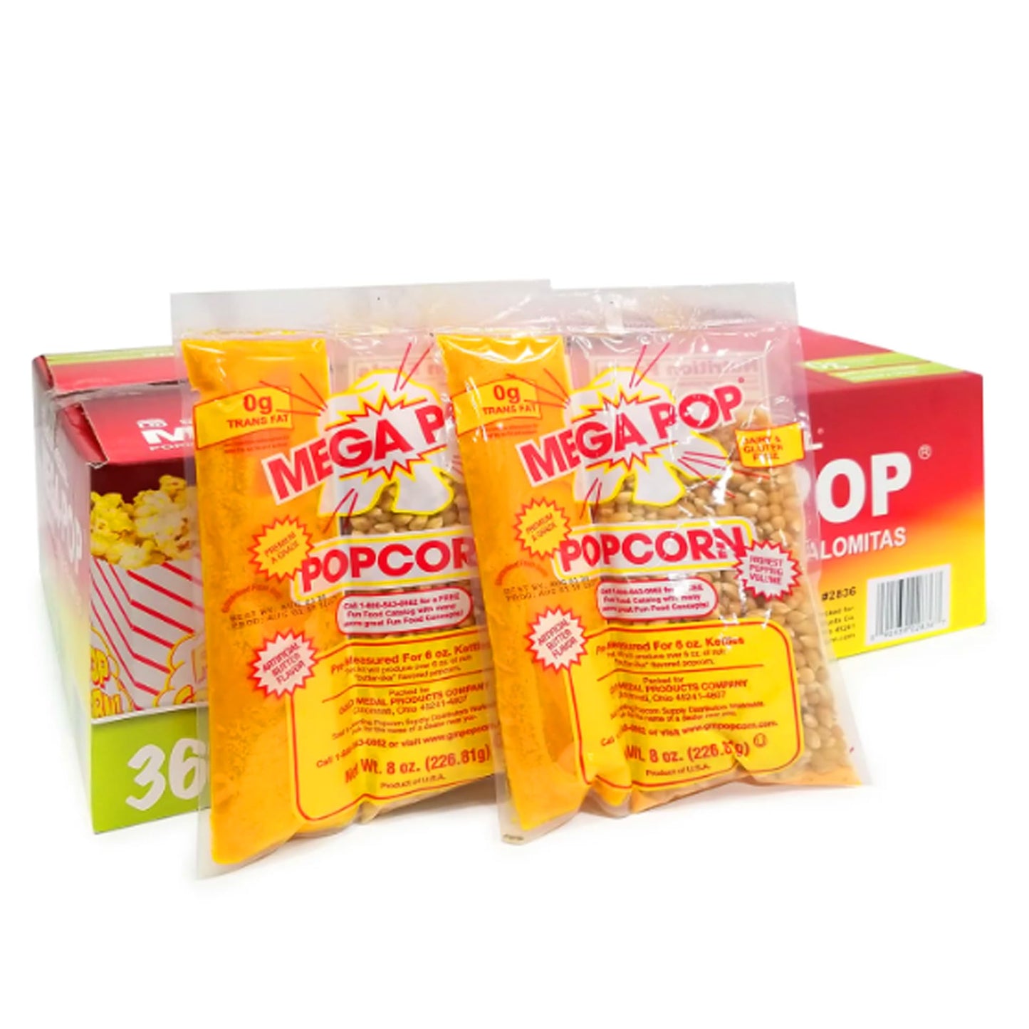 Generic Mega-pop Popcorn Kit - Oil and Salt with Coconut Oil, 36 Count, 288 Ounce (Pack of 1)