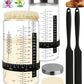 Keafont Sourdough Starter Jar Kit, 50oz Large Capacity, Wide Mouth, 2 Pack, Black, Model WN-WYYY-CIT8