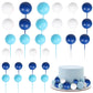 Rsstarxi Cake Toppers - 30 PCS Foam Ball Mini Balloon Decorations - Blue White - Ideal for Baby Shower, Birthday, Wedding, Anniversary Parties