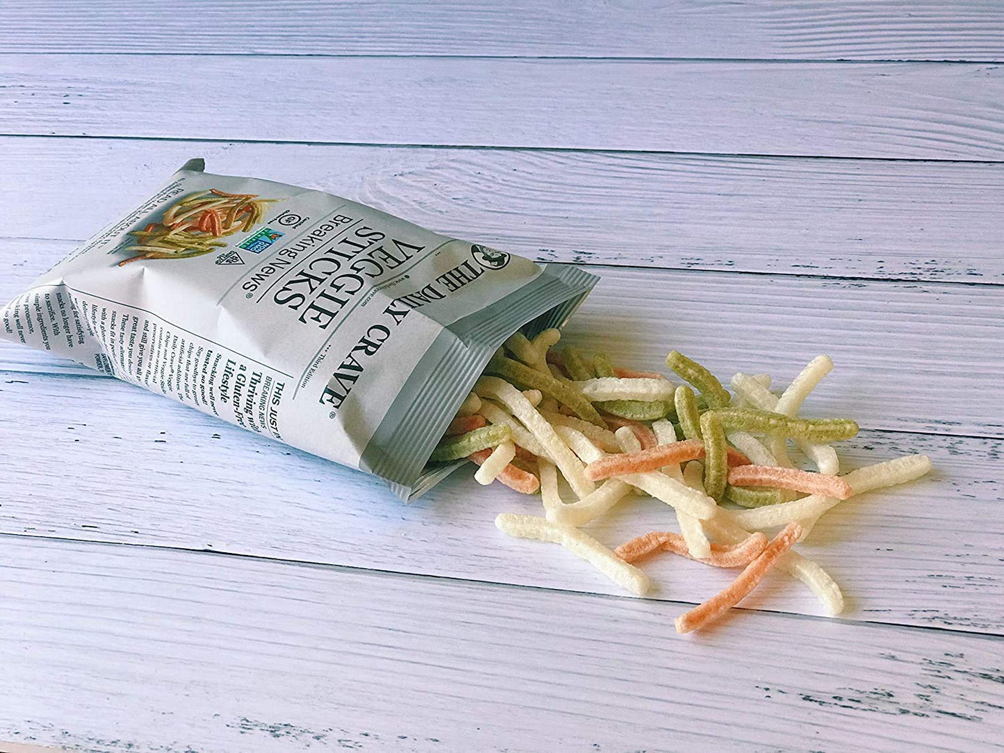 The Daily Crave Veggie Sticks, 6 Oz (Pack Of 8) Non Gmo, Gluten Free, Kosher, Crunchy, Vegan