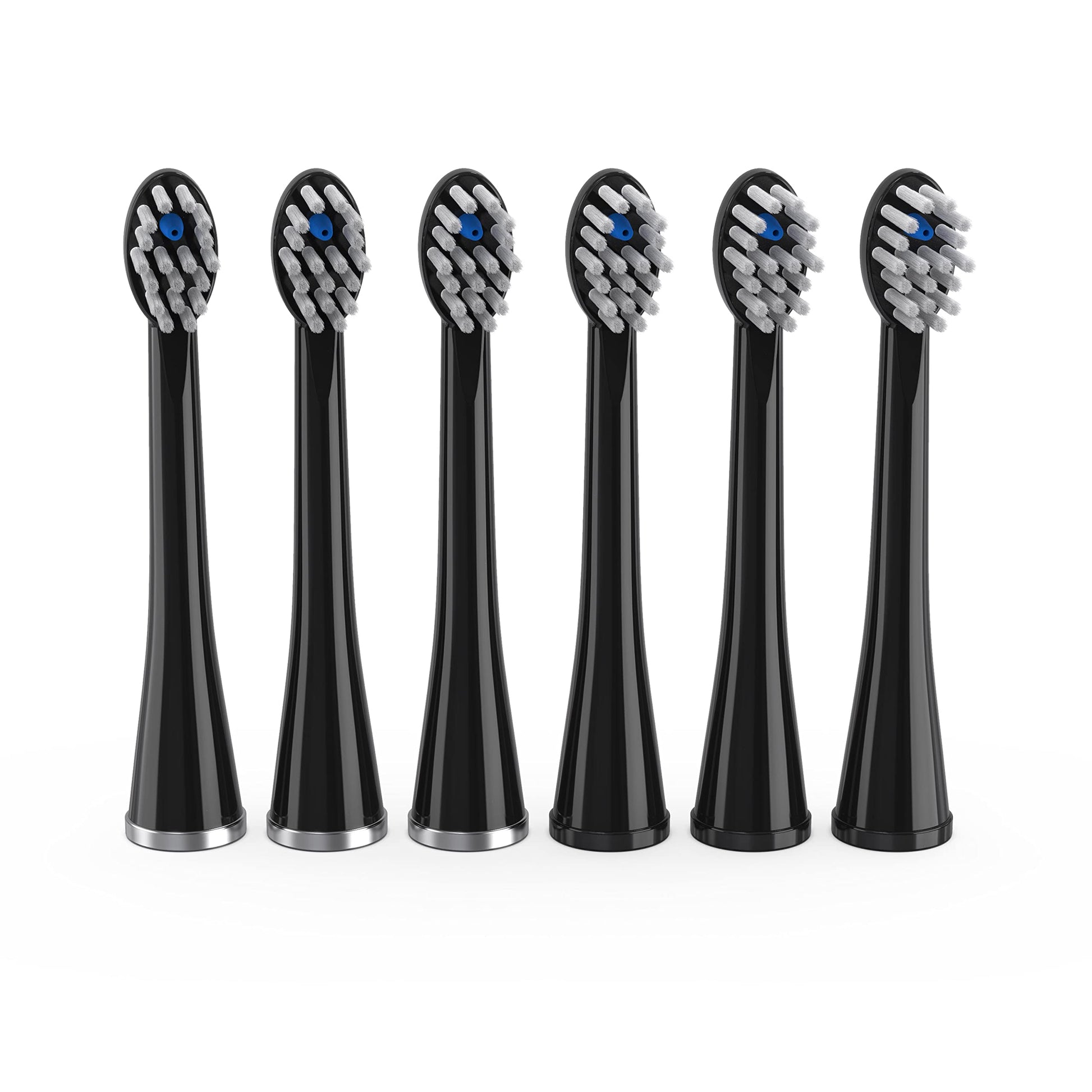 Waterpik Genuine Compact Size Replacement Brush Heads With Covers For Sonic-Fusion Flossing Toothbrush Sfrb-2Eb, 6 Count Black