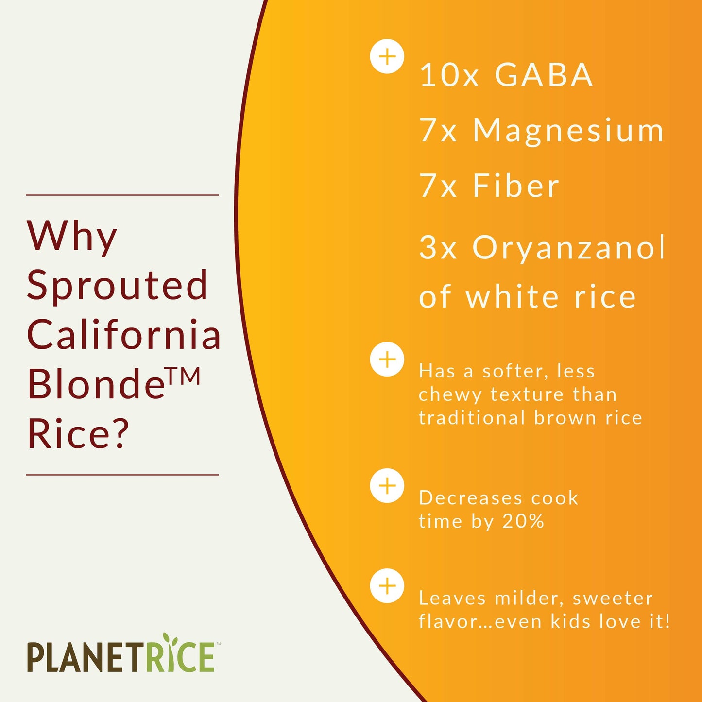Planet Rice Bulk Sprouted Blonde Rice Bulk - Great For Bulk Rice Cooking - Gaba Rice Gluten-Free, Vegan, Paleo, With 64% More Fi
