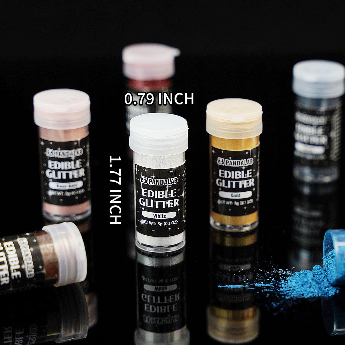 Edible Luster Dust - Food Grade Gold White Glitter For Drinks, Wines, Cocktails, 8 Colors Decorating Shimmering Glitter For Cake