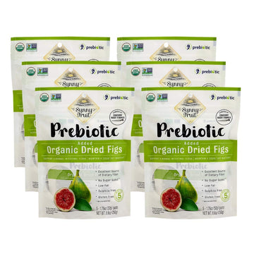 Organic Prebiotic Dried Figs - Sunny Fruit - (6 Bags) - (5) 1.76Oz Portion Packs Per Bag | Purely Figs - No Added Sugars, Sulfurs Or Preservatives | Non-Gmo & Kosher