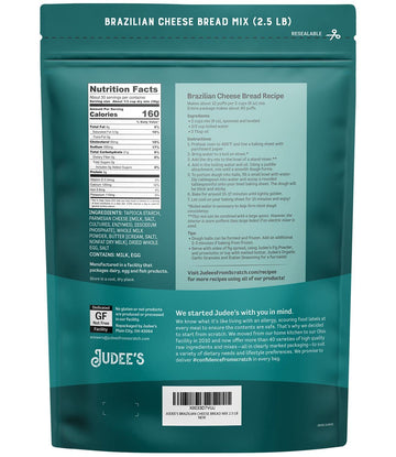 Judee'S Brazilian Cheese Bread Mix 2.5 Lb - Non-Gmo And Just Add Water- Great For Preparing In Advance And Making Fresh - Gluten