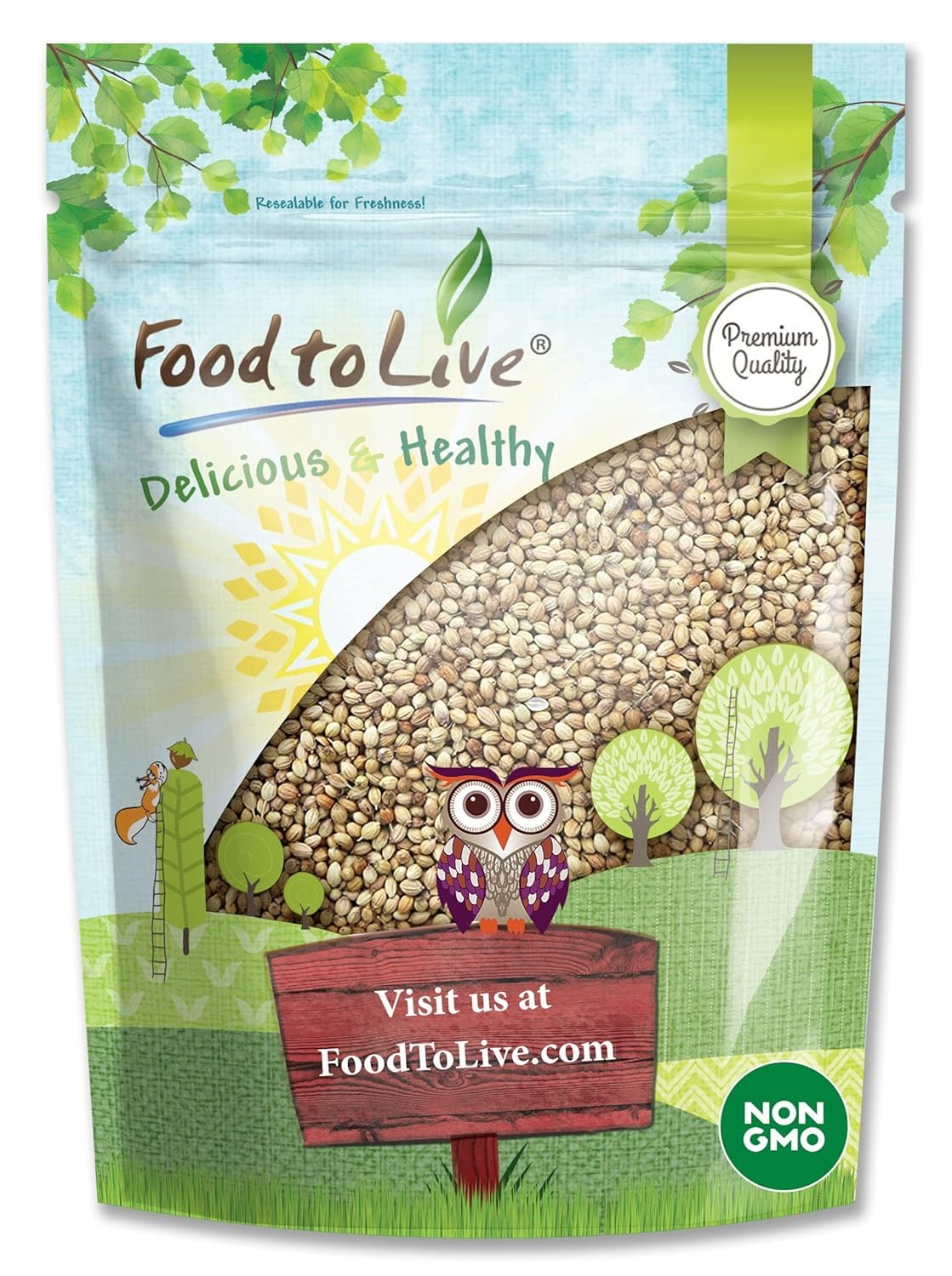 Food to Live Whole Coriander Seeds, Non-GMO, Vegan, Kosher, 8 Ounces