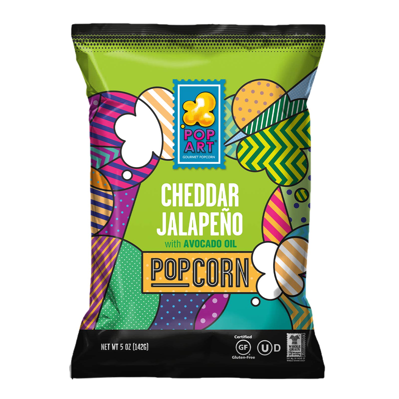 Pop Art Snacks Gourmet Popcorn - Cheddar Jalapeno 5 Oz