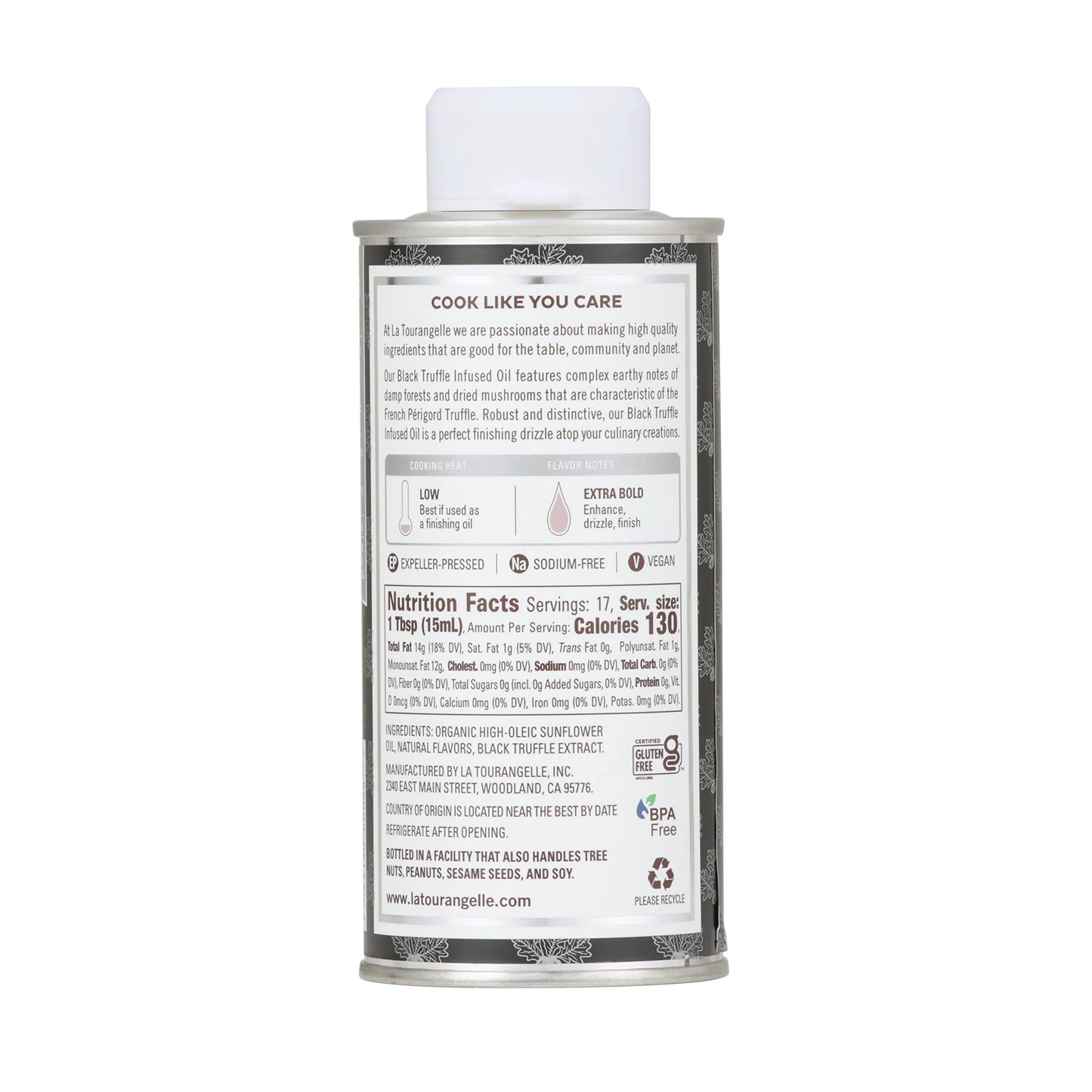 La Tourangelle, Black Truffle Oil, Complex Gourmet Earthy Flavor for Drizzling over Pasta, Popcorn, Vegetables, Potatoes, Soup a