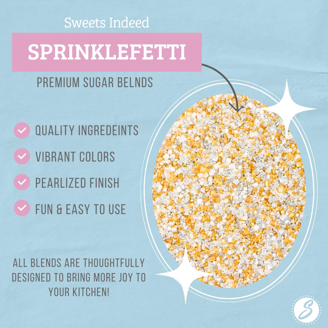 Sweets Indeed Edible Sprinkle Sugar Mix, 5 oz, Glitz, Perfect for Cake Decorations, Baking, Ice Cream, Cookies, Cupcakes