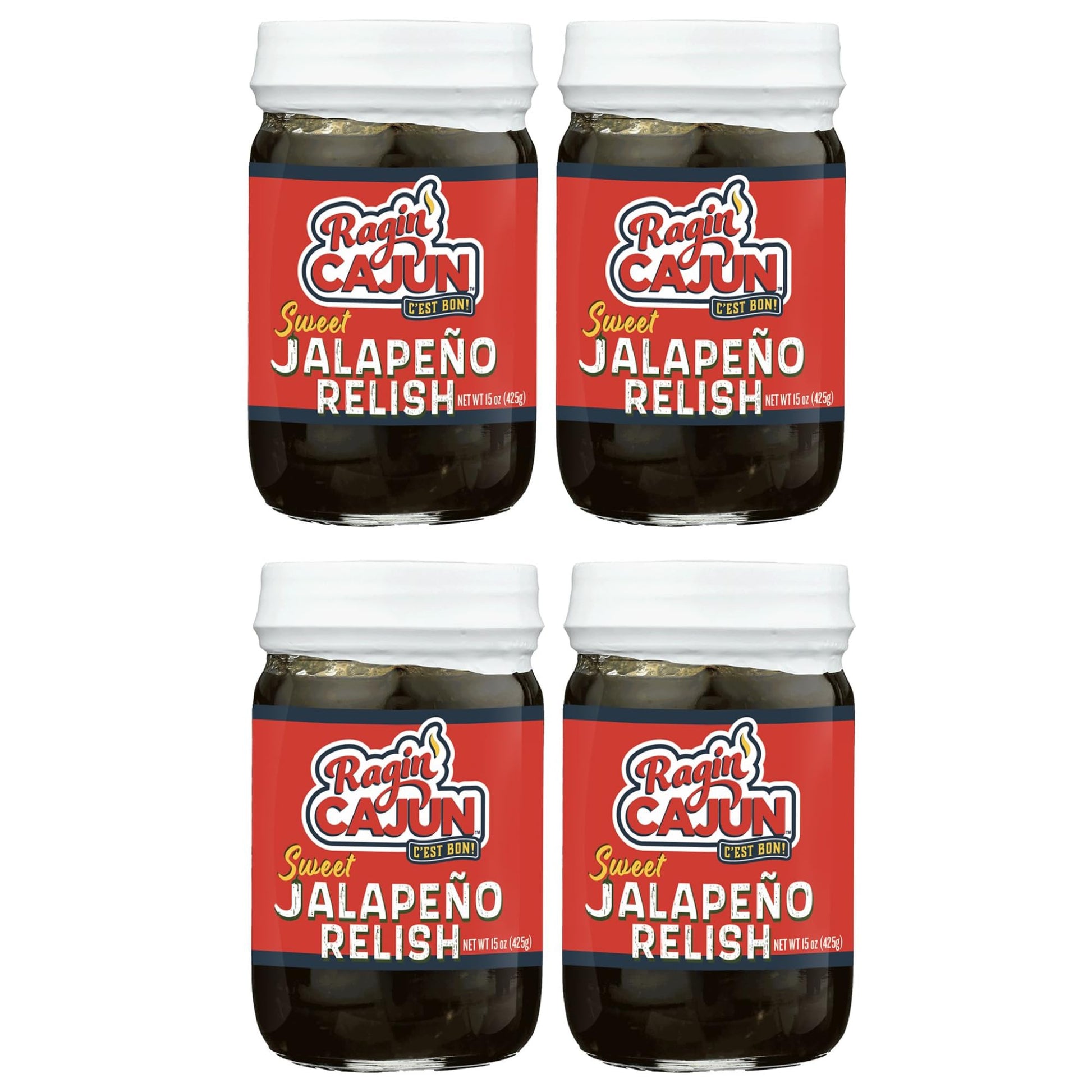Ragin Cajun Spicy Sweet Jalapeno Relish, 12 Ounce (Pack of 4)