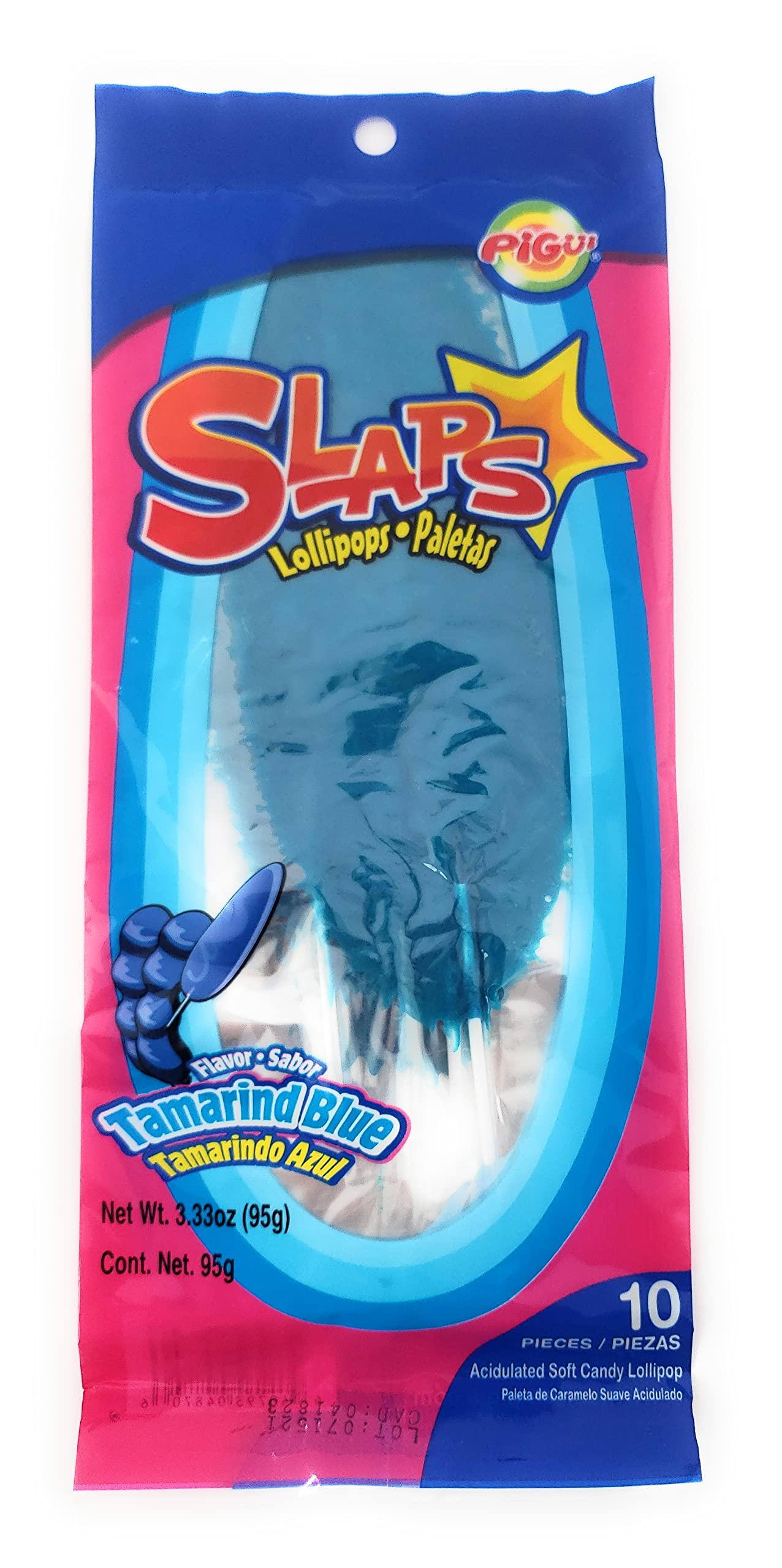 Slaps Paletas / Lollipops, Mango, Sandia (Watermelon) And Tamarindo Azul (Tamarind Blue), 10 Piezes (Pieces) Each, 30 Piezes (Pi