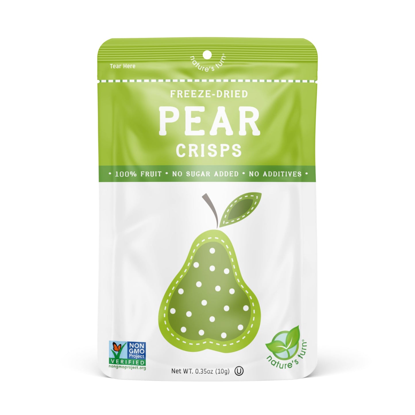 Natures Turn Freeze-Dried Fruit Snacks, Pear Crisps, Pack Of 24 (0.35 Oz Each)