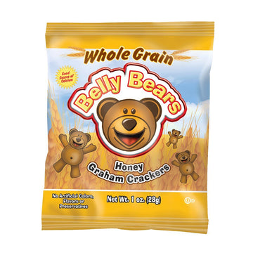 Readi-Bake Benefit 200Ct Whole Grain Belly Bears Animal Cracker Snacks, Honey Graham, 1 Ounce Packages