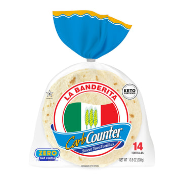La Banderita Carb Counter Street Taco | 4.5'' Size Flour Tortillas |Zero Net Carbs |Keto Certified | 10.8 Oz.| 14 Count (Pack Of