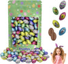 Easter Double Crisp Eggs Milk Chocolate, Happy Easter Day Eggs, Party Bag Fillers, Individually Wrapped, (1 Pound) Approx. 100 Eggs
