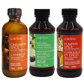 LorAnn Oils Bakery Emulsion Variety Pack, Gluten-Free, Keto-Friendly, 4 Fl Oz (Pack of 3), Models 0738, 0766, 0789