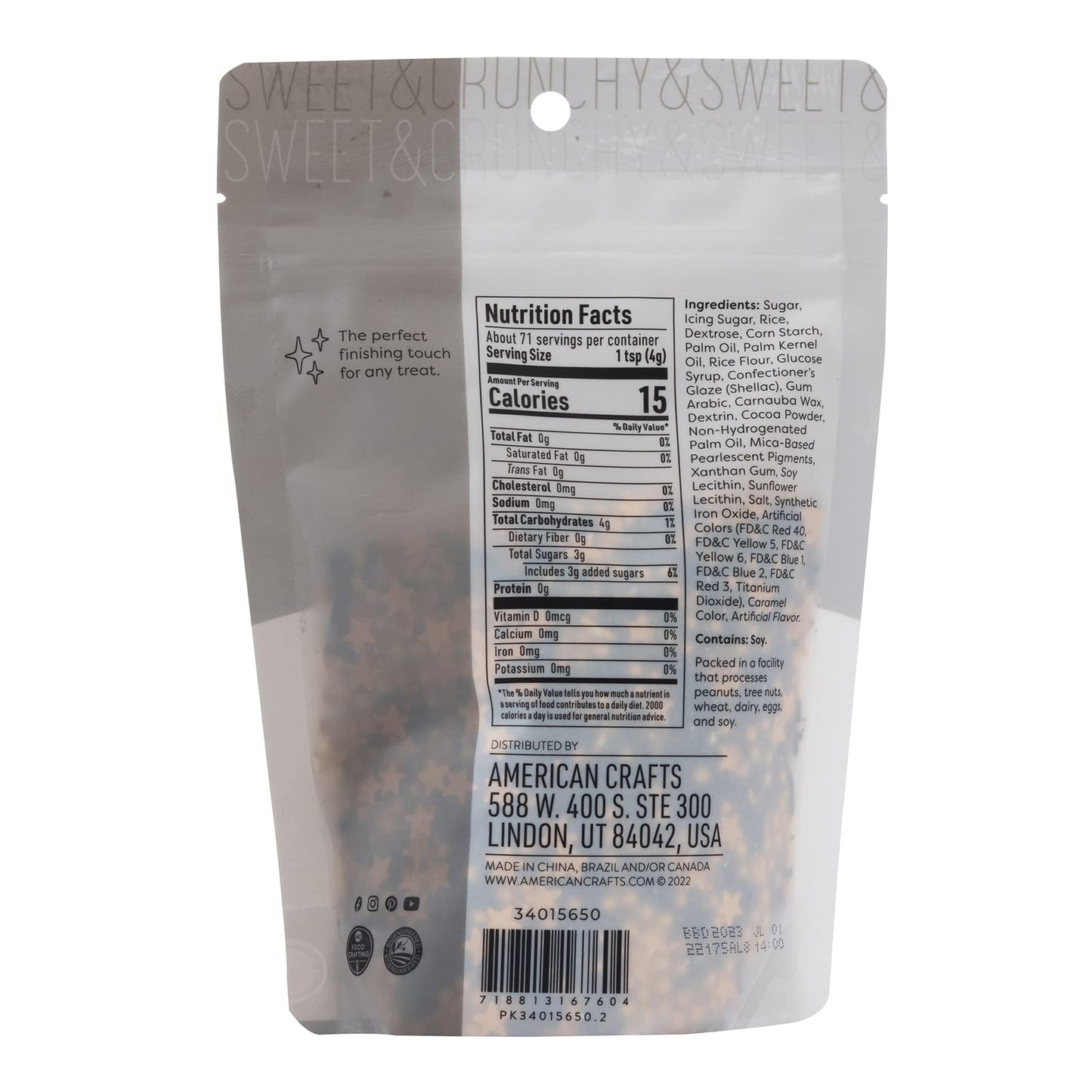 Sweetshop, Sprinkle mix - 10 ounce, Black and Gold, Edible Sprinkles, fancy sprinkles for Baking and Decorating, use on Cupcakes