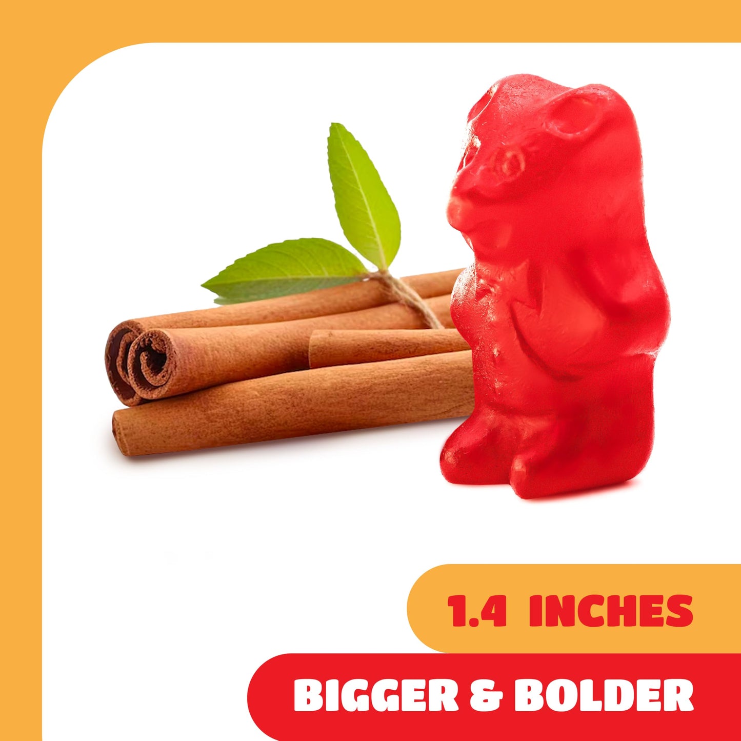 CRAZYOUTLET Juju Cinnamon Bears Gummy Candy - Chewy Cinnamon Flavor - 1 Pound Bag