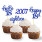 Moitkptt 24 Pcs Glitter Cupcake Toppers for 18th Birthday Party Decorations, Blue, Paper, Model BIR18