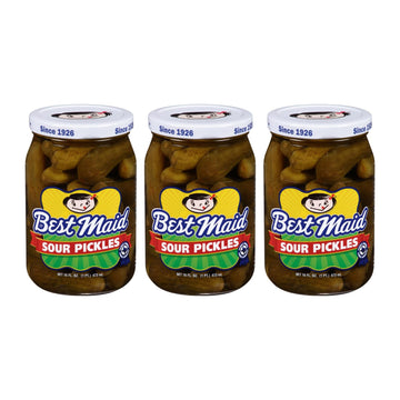 Best Maid Pickles - 9-Item Assortment of Dill, Sweet, Bread & Butter, Okra, and Specialty - 3 or 6 Packs (3 Pack, Whole Sour Pic