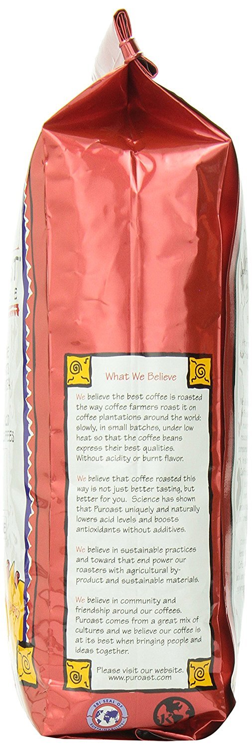 Puroast Low Acid Coffee Whole Bean | Hazelnut Whole Bean | Medium Roast | High Antioxidants & High Ph |No Bitter Aftertaste | Reduced Heartburn & Gerd | Suitable For Cold Brew - 2.2 Lb