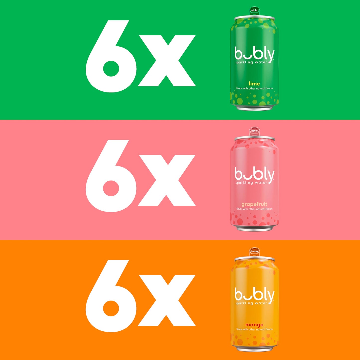 bubly Sparkling Water, Tropical Thrill 3 Flavor Variety Pack (Lime, Grapefruit, Mango), Zero Sugar & Zero Calories, Seltzer Wate