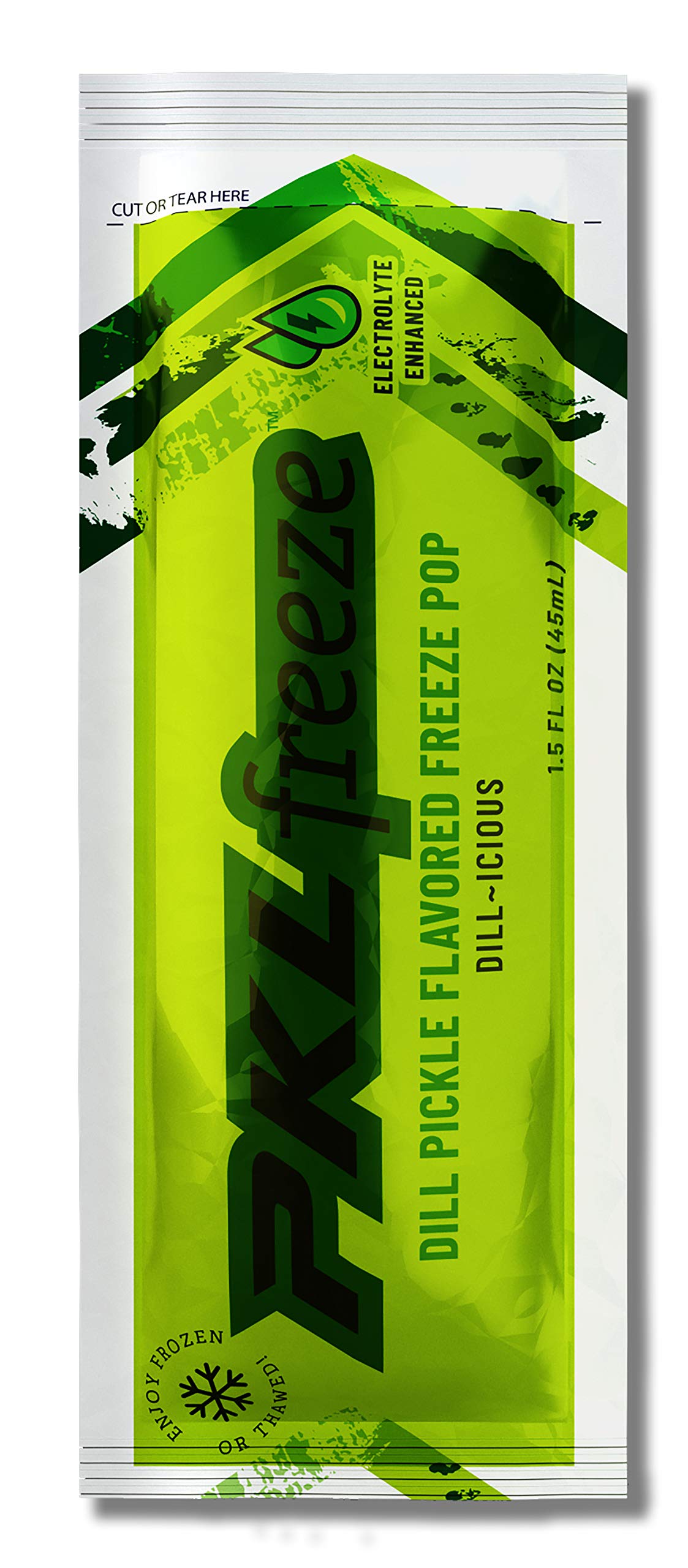 PKLfreeze Dill Pickle Flavored Freeze Pops, 1.5 Oz Packet, 32 Count, Ideal for Refreshing