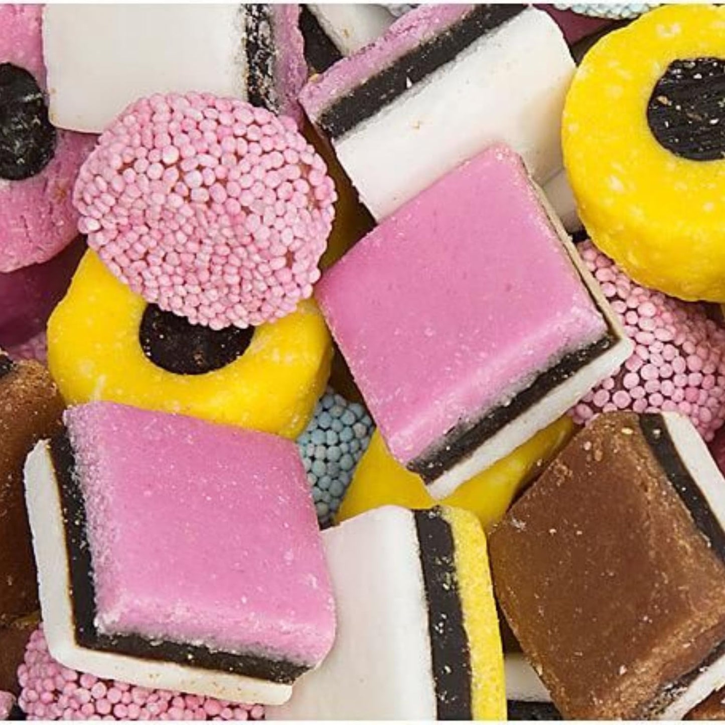 LYZAS SWEETS &   Allsorts Licorice Mix Gift Pack - Nonparails, Coconut Rolls, 2 Bags, 7 oz Stand Up Pouch