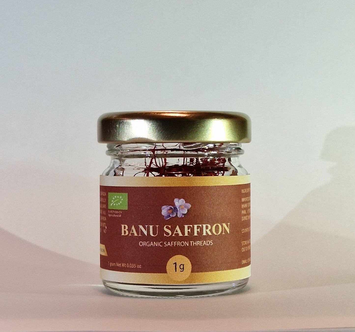 Organic Saffron - Banu Saffron Award Winning all Red Certified Organic Saffron Threads - 4 Grams (0.14 Ounce)