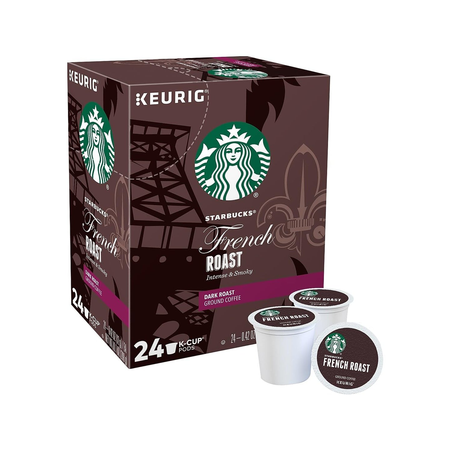 Starbucks French Roast Coffee K-Cup Pods, Dark Roast, 96 Count, Model SYNCHKG123891