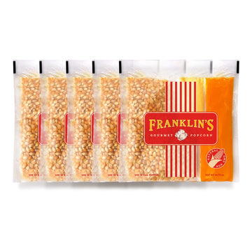 Franklins Gourmet Popcorn All-In-One Popcorn Packs for Popcorn Machine - 8oz Pack of 10 - Made in USA - Packs of Corn Kernels wi