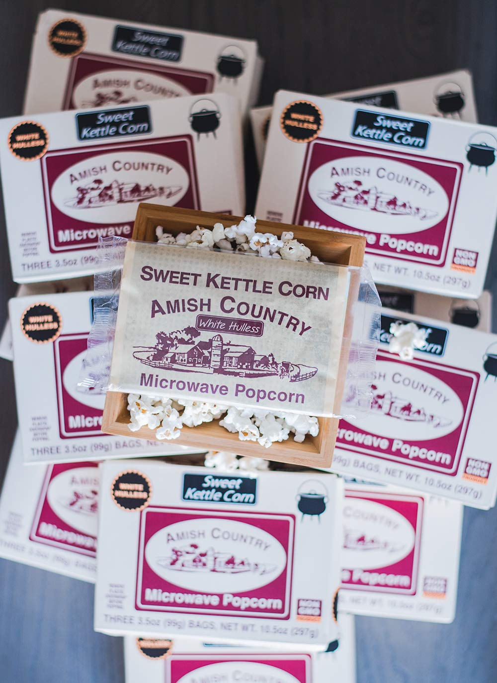 Amish Country Popcorn | Old Fashioned Microwave Popcorn | Non-Gmo, Gluten Free, Microwaveable And Kosher (Sweet Kettle White Hul