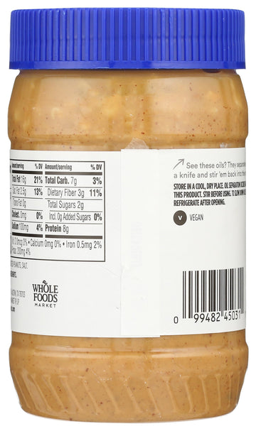 365 by Whole Foods Market, Peanut Butter Crunchy, Stir and Enjoy, 16 Ounce