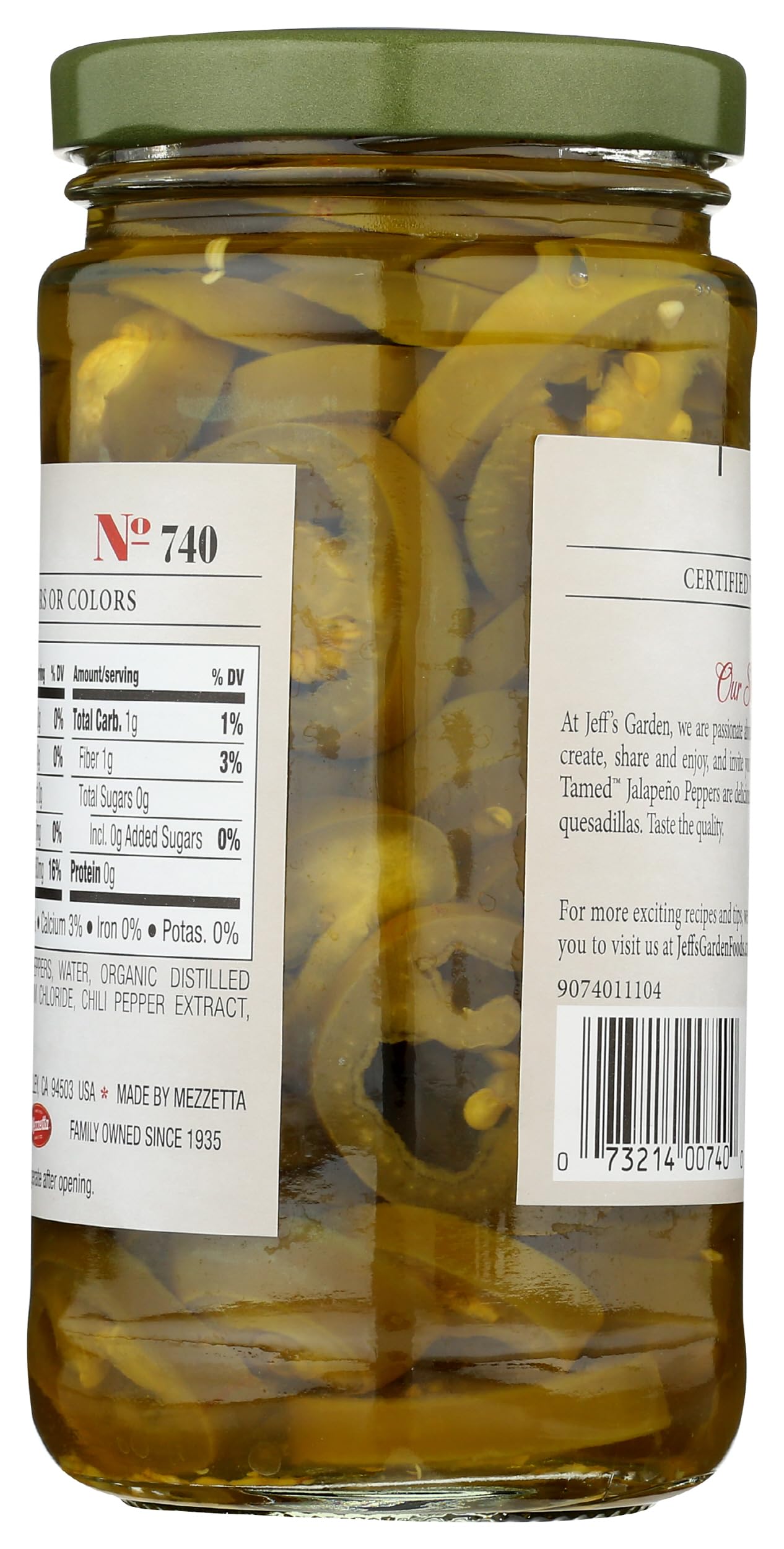 Jeffs Naturals Sliced Tamed Jalapeno Peppers 12 Oz