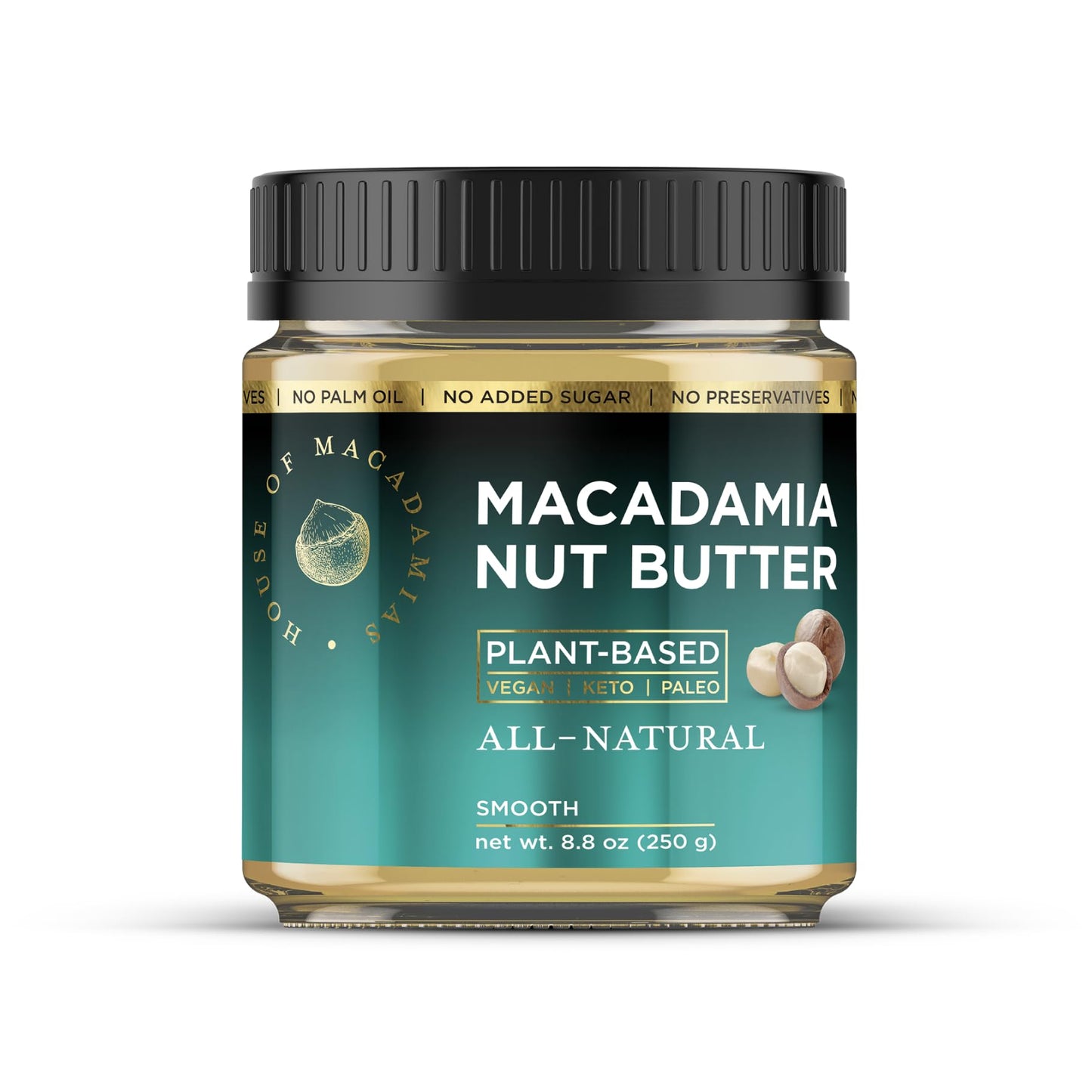 House of Macadamias Macadamia Nut Butter - All Natural, Keto, Vegan, 8.8oz, No Added Sugar, No Palm Oil